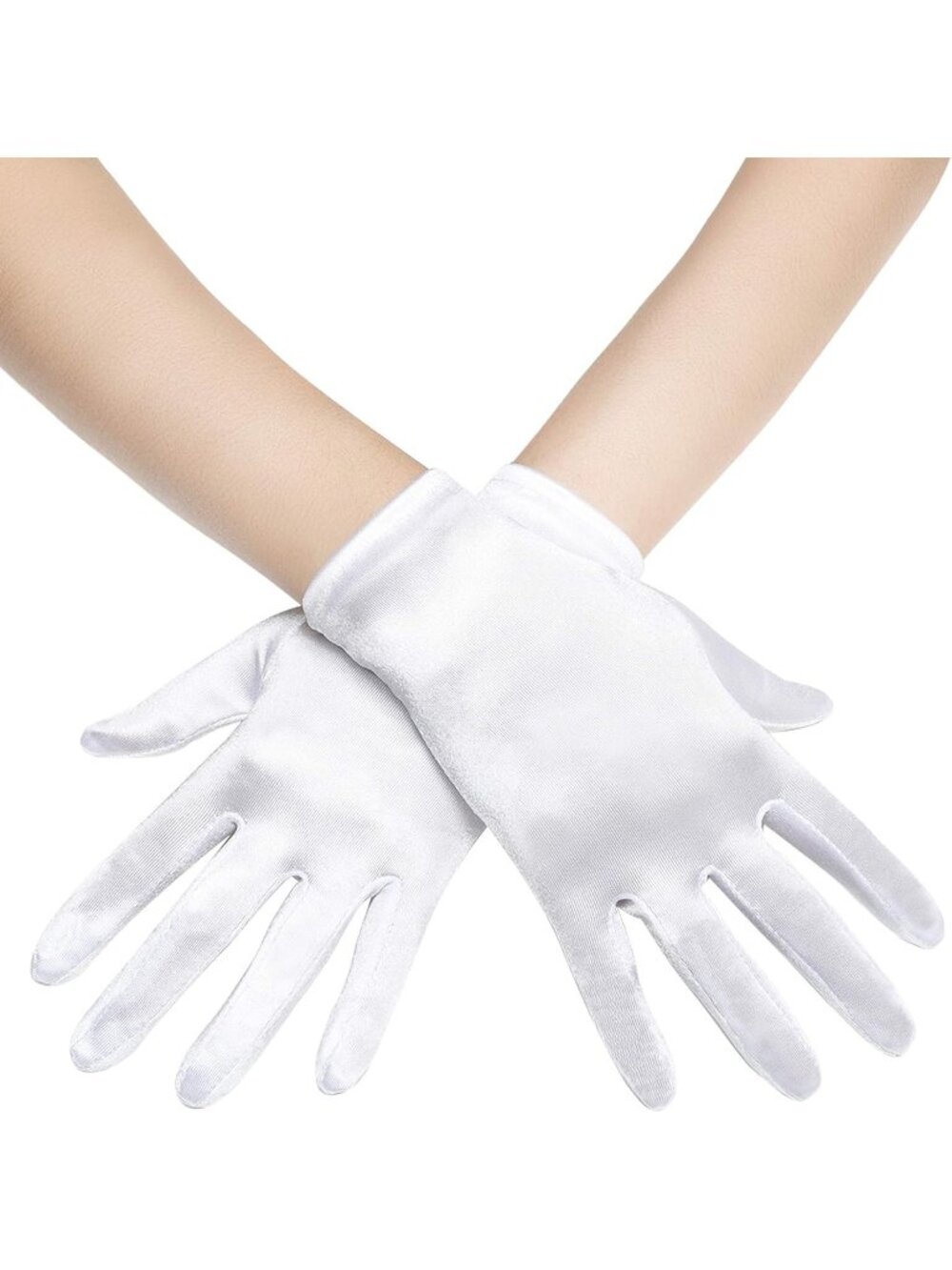 Women's White 1920s Bridal Tea Party Wedding Short Satin Opera Gloves